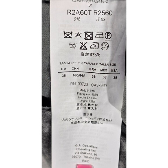 EMPORIO ARMANI Womens Virgin Wool Sheath Dress Minimalist Pockets Gray Italy 38 - Picture 5 of 16